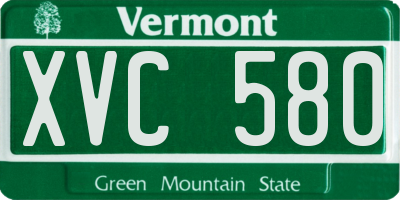 VT license plate XVC580