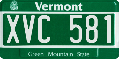 VT license plate XVC581