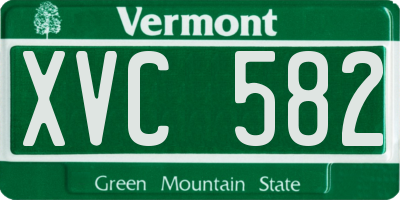 VT license plate XVC582