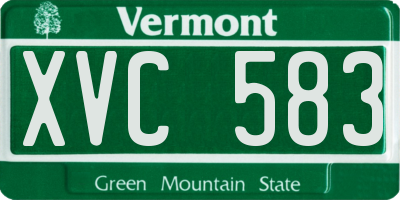 VT license plate XVC583