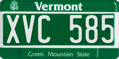 VT license plate XVC585