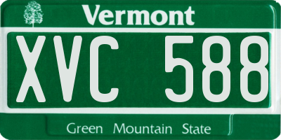VT license plate XVC588