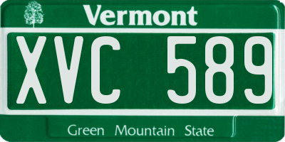 VT license plate XVC589