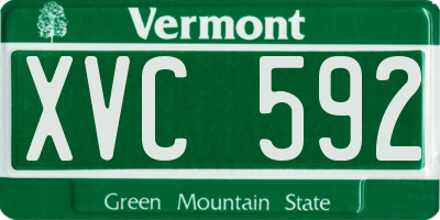 VT license plate XVC592