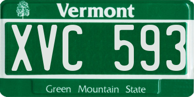 VT license plate XVC593