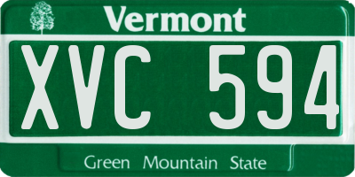 VT license plate XVC594