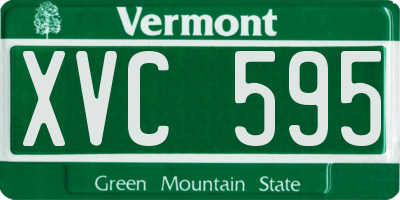VT license plate XVC595