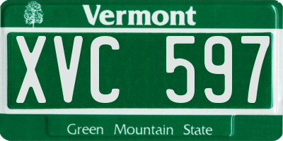 VT license plate XVC597