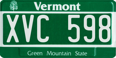 VT license plate XVC598