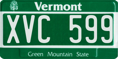 VT license plate XVC599