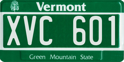 VT license plate XVC601