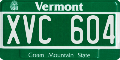 VT license plate XVC604