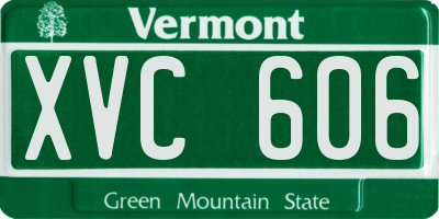 VT license plate XVC606