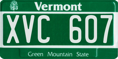 VT license plate XVC607