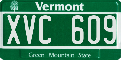 VT license plate XVC609