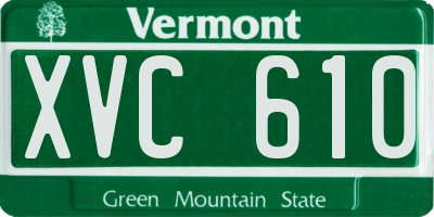 VT license plate XVC610