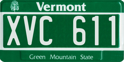 VT license plate XVC611