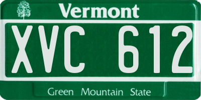 VT license plate XVC612
