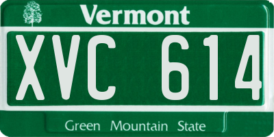 VT license plate XVC614