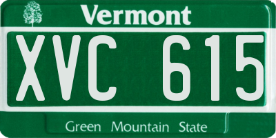 VT license plate XVC615