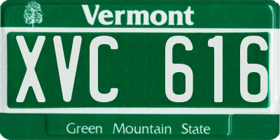 VT license plate XVC616