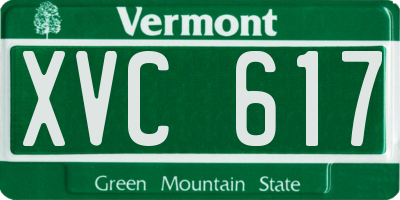 VT license plate XVC617
