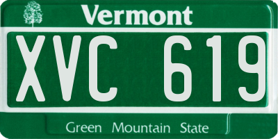 VT license plate XVC619