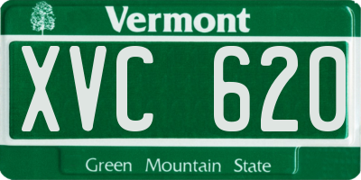 VT license plate XVC620