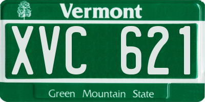 VT license plate XVC621