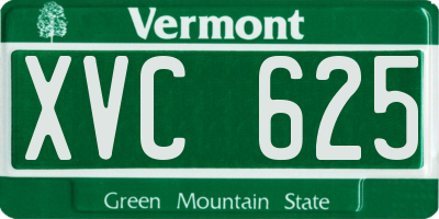 VT license plate XVC625