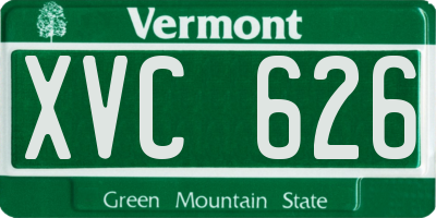 VT license plate XVC626