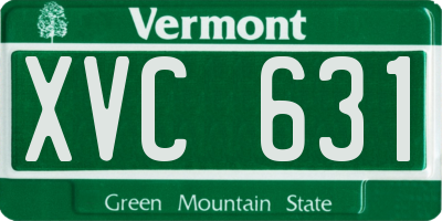 VT license plate XVC631