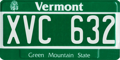 VT license plate XVC632