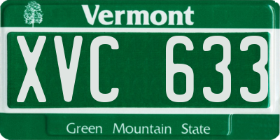 VT license plate XVC633