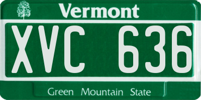 VT license plate XVC636