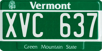 VT license plate XVC637