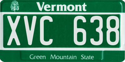 VT license plate XVC638