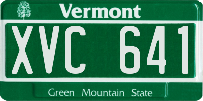 VT license plate XVC641