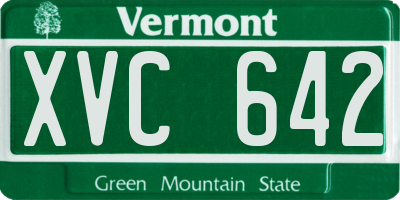 VT license plate XVC642