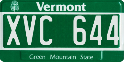 VT license plate XVC644