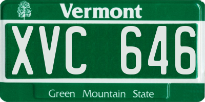 VT license plate XVC646