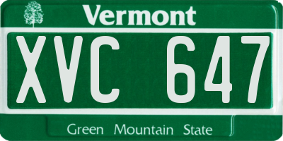 VT license plate XVC647