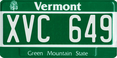 VT license plate XVC649
