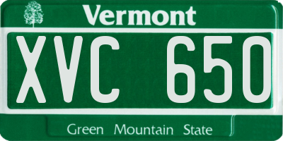 VT license plate XVC650