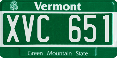 VT license plate XVC651