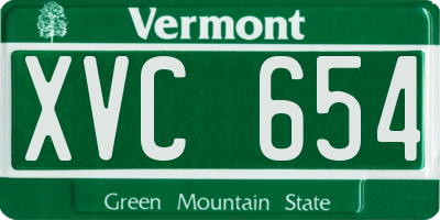 VT license plate XVC654