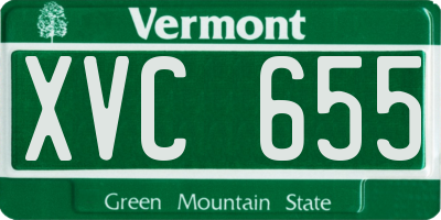 VT license plate XVC655
