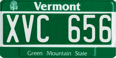 VT license plate XVC656