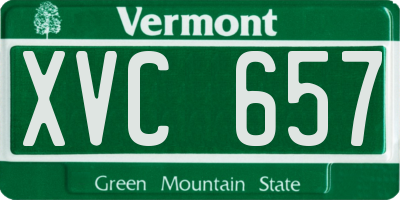 VT license plate XVC657