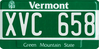 VT license plate XVC658